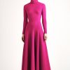 Women Emilia Wickstead Dresses | Oakley Raspberry Double Crepe Dress