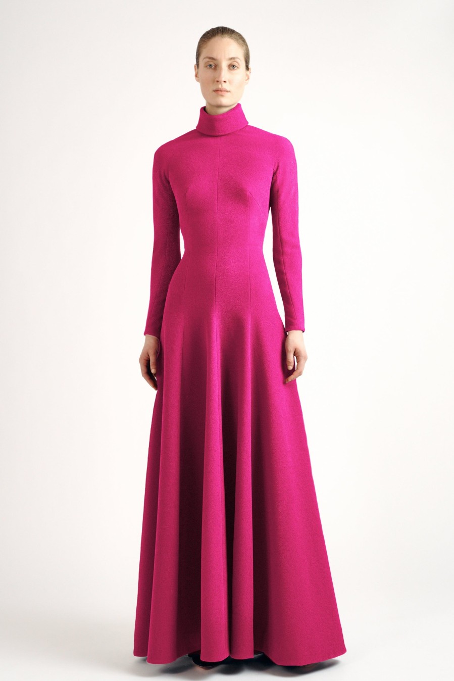 Women Emilia Wickstead Dresses | Oakley Raspberry Double Crepe Dress