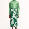 Women Emilia Wickstead Skirts | Lorinda Green Festive Bouquet Taffeta Faille Skirt