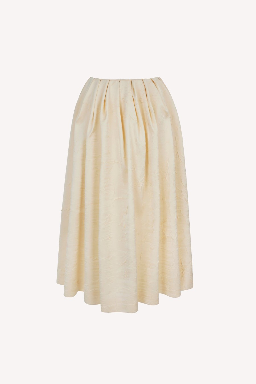 Women Emilia Wickstead Skirts | Delphine Skirt In Ivory Crushed Satin