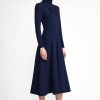 Women Emilia Wickstead Dresses | Oakley Midnight High-Neck Double Crepe Dress