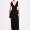 Women Emilia Wickstead Dresses | Rara Dress In Black Double Crepe