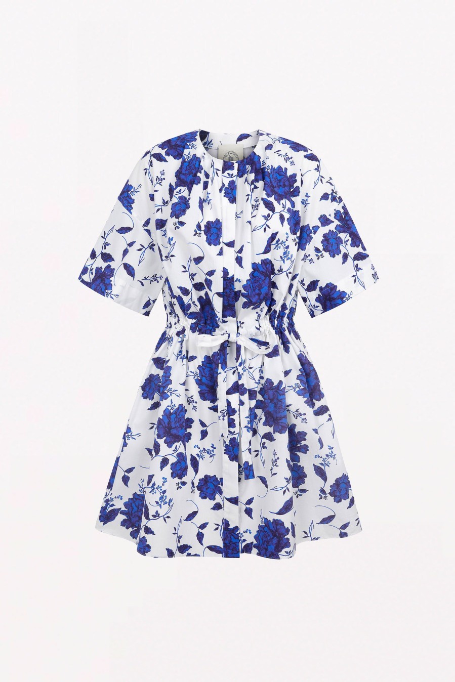 Women Emilia Wickstead Swim | Rio Blue Rose Print Cotton Kaftan