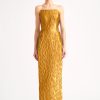 Women Emilia Wickstead Dresses | Laelia Gold Metallic Jacquard Dress