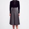 Women Emilia Wickstead Shirts & Tops | Hall Black Blanket Stitch Collar Top