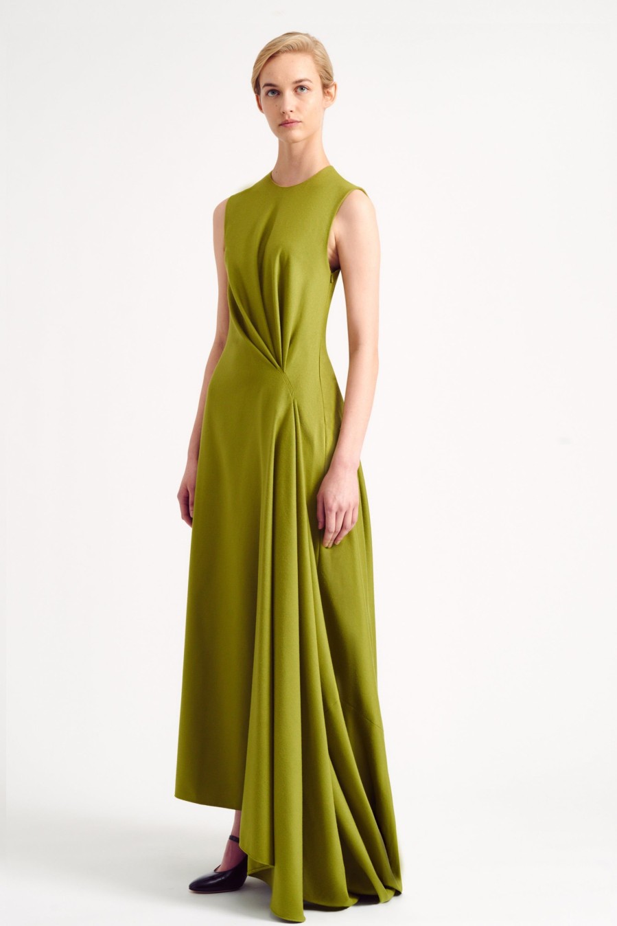 Women Emilia Wickstead Dresses | Neha Maxi Dress Chartreuse Flanella