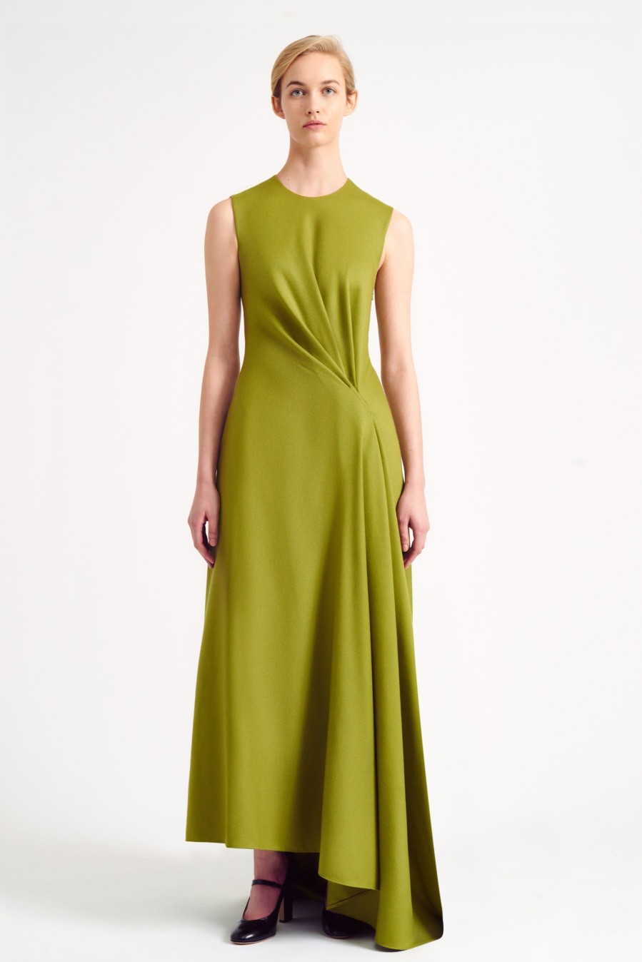 Women Emilia Wickstead Dresses | Neha Maxi Dress Chartreuse Flanella