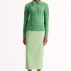 Women Emilia Wickstead Knitwear | Bobbie Green Cashfeel Cable Knit Jumper