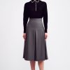 Women Emilia Wickstead Knitwear | Hall Black Blanket Stitch Collar Top