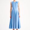 Women Emilia Wickstead Dresses | Marlen Dress In Celeste Blue Double Crepe