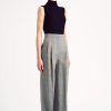 Women Emilia Wickstead Trousers | Clarina Trousers In Black And White Prince Of Wales Check