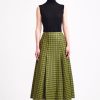 Women Emilia Wickstead Skirts | Kenzie Skirt In Green Shetland Houndstooth