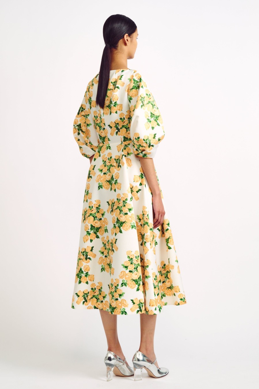 Women Emilia Wickstead Dresses | Gabby Yellow Floral Print Dress