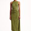 Women Emilia Wickstead Dresses | Yamuna Green Shetland Houndstooth Dress