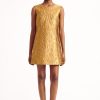 Women Emilia Wickstead Dresses | Irma Dress In Gold Lurex Metallic Jacquard