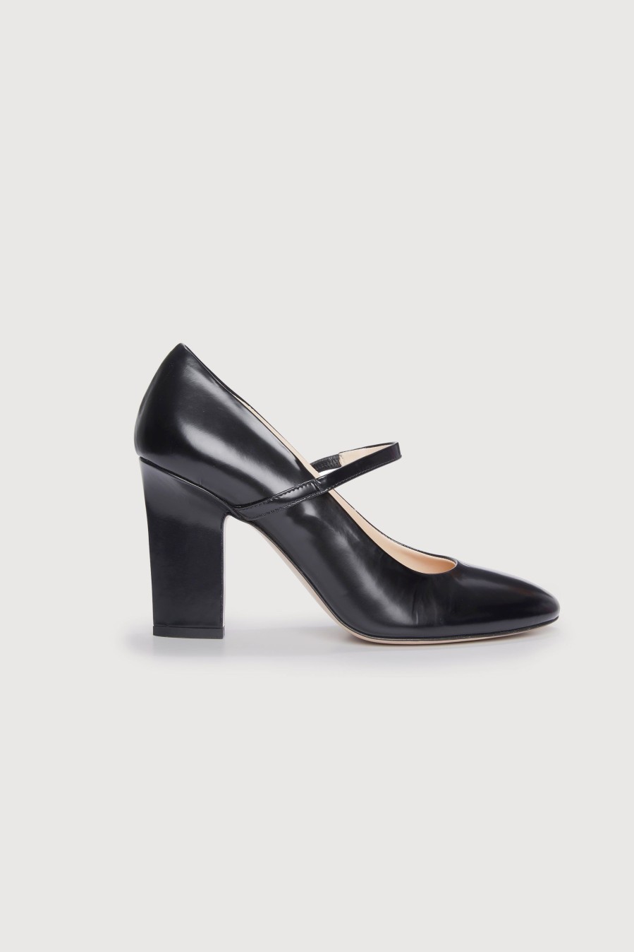 Women Emilia Wickstead | Orelia Black Leather Mary-Jane Shoes