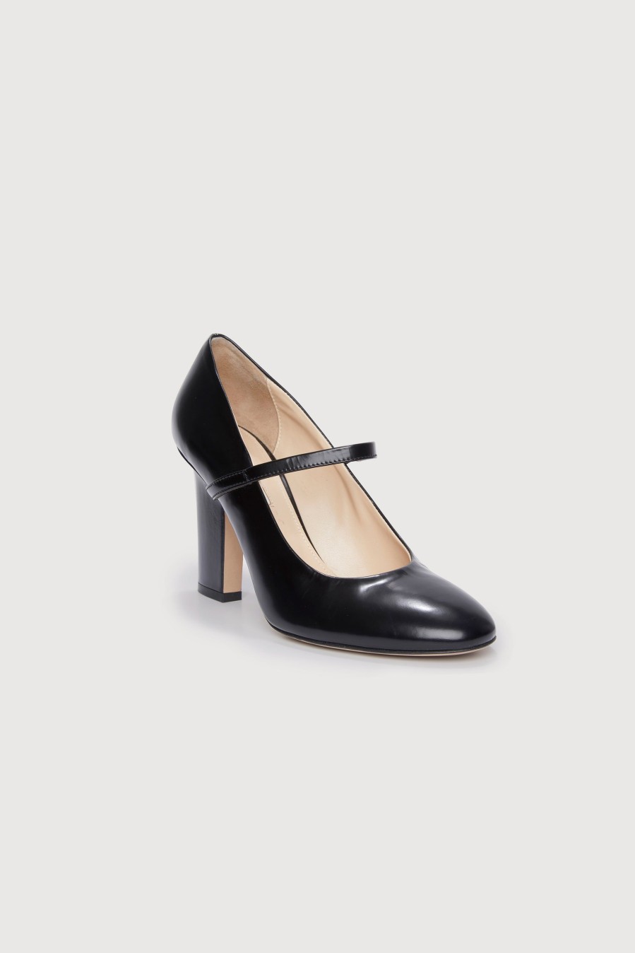 Women Emilia Wickstead | Orelia Black Leather Mary-Jane Shoes