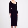 Women Emilia Wickstead Dresses | Erletta Dress In Black Double Crepe