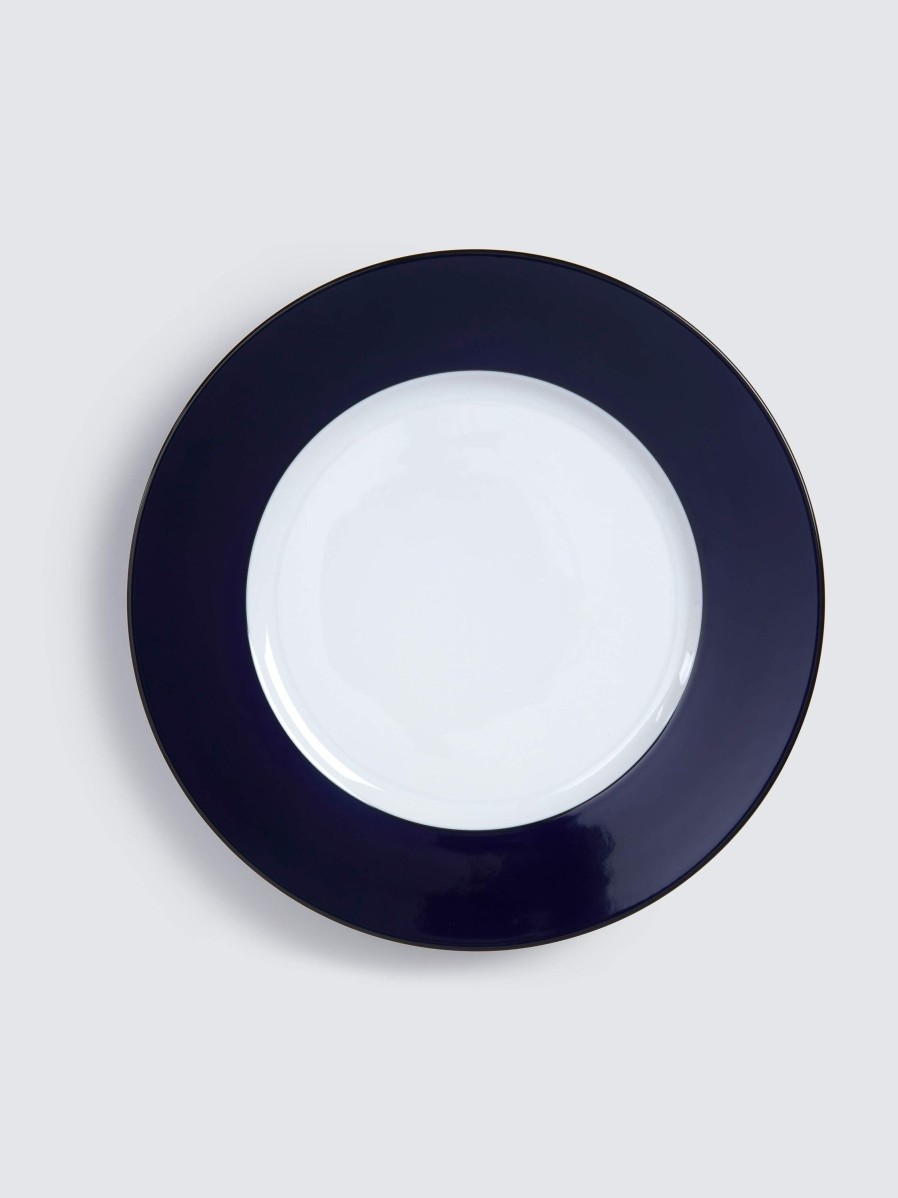 Homeware Emilia Wickstead | Naples Dinner Plate With Navy Solid Border