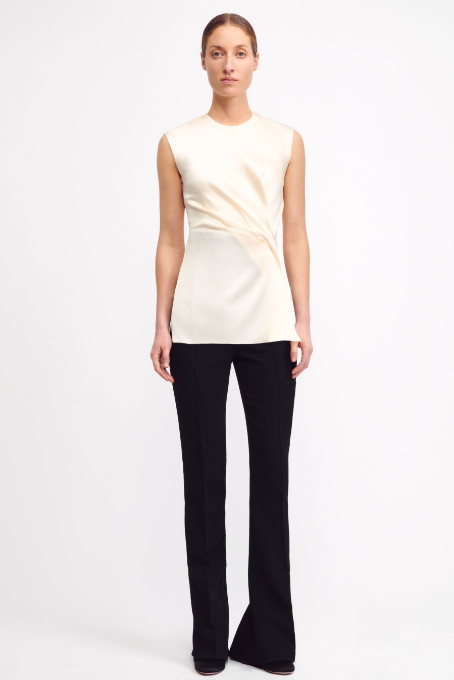 Women Emilia Wickstead Shirts & Tops | Azam Top In Ivory Satin