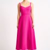 Women Emilia Wickstead Dresses | Elvita Hot Pink Double Crepe Dress