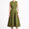 Women Emilia Wickstead Dresses | Anastasia Green Shetland Houndstooth Dress