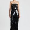 Women Emilia Wickstead Dresses | Josiah Dress In Black Paillette Sequins