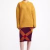 Women Emilia Wickstead Knitwear | Ady V-Neck Knit Jumper In Mustard Yellow Wool