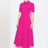 Women Emilia Wickstead Dresses | Alice Hot Pink Double Crepe Dress