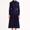 Women Emilia Wickstead Dresses | Marione Navy And Black Prince Of Wales Check Dress