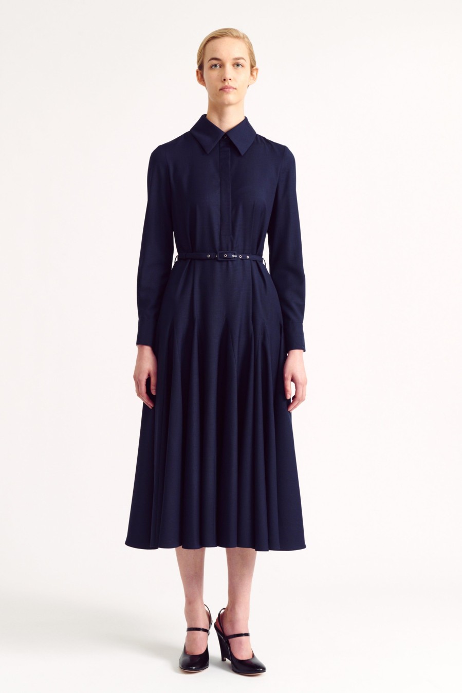 Women Emilia Wickstead Dresses | Marione Navy And Black Prince Of Wales Check Dress