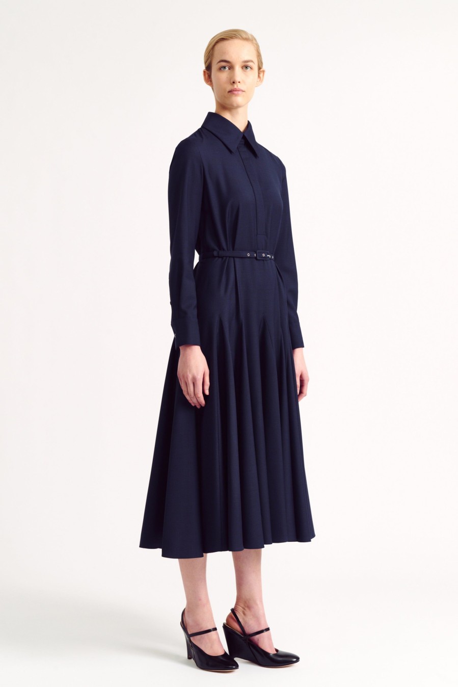 Women Emilia Wickstead Dresses | Marione Navy And Black Prince Of Wales Check Dress