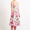 Women Emilia Wickstead Dresses | Mona Pink Forget-Me-Not Floral Print Tafetta Faille Dress