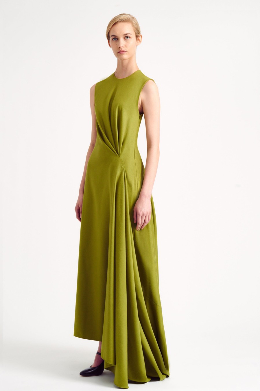 Women Emilia Wickstead Gowns | Neha Maxi Dress Chartreuse Flanella