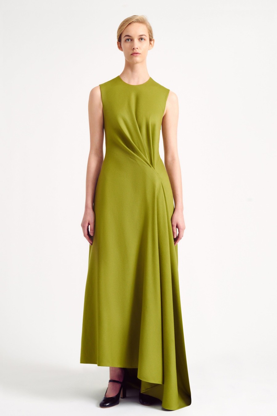 Women Emilia Wickstead Gowns | Neha Maxi Dress Chartreuse Flanella