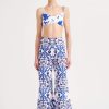 Women Emilia Wickstead Swim | Capri Blue Milanese Wallpaper Print Cotton Trousers