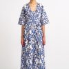 Women Emilia Wickstead Swim | Elowen Blue Milanese Wallpaper Print Kaftan