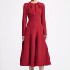 Women Emilia Wickstead Dresses | Belgium Dress In Red Double Crepe