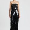 Women Emilia Wickstead Gowns | Josiah Dress In Black Paillette Sequins