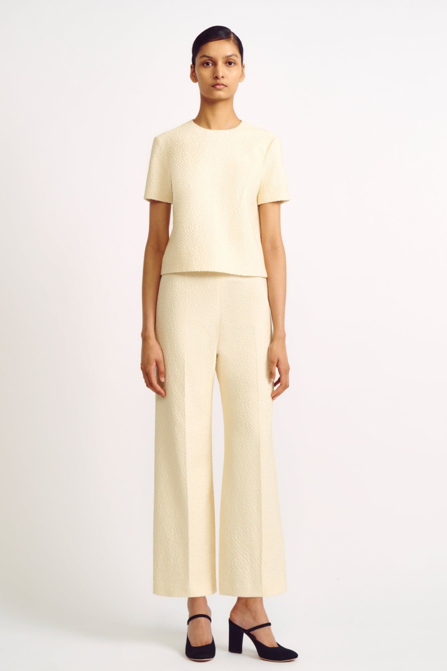 Women Emilia Wickstead Trousers | Debbie Ivory Cotton Boucle Trousers