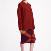 Women Emilia Wickstead Knitwear | Ady V-Neck Knit Jumper In Deep Red Wool