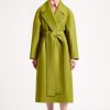 Women Emilia Wickstead Jackets And Coats | Lilabet Oversized Coat In Chartreuse Flanella