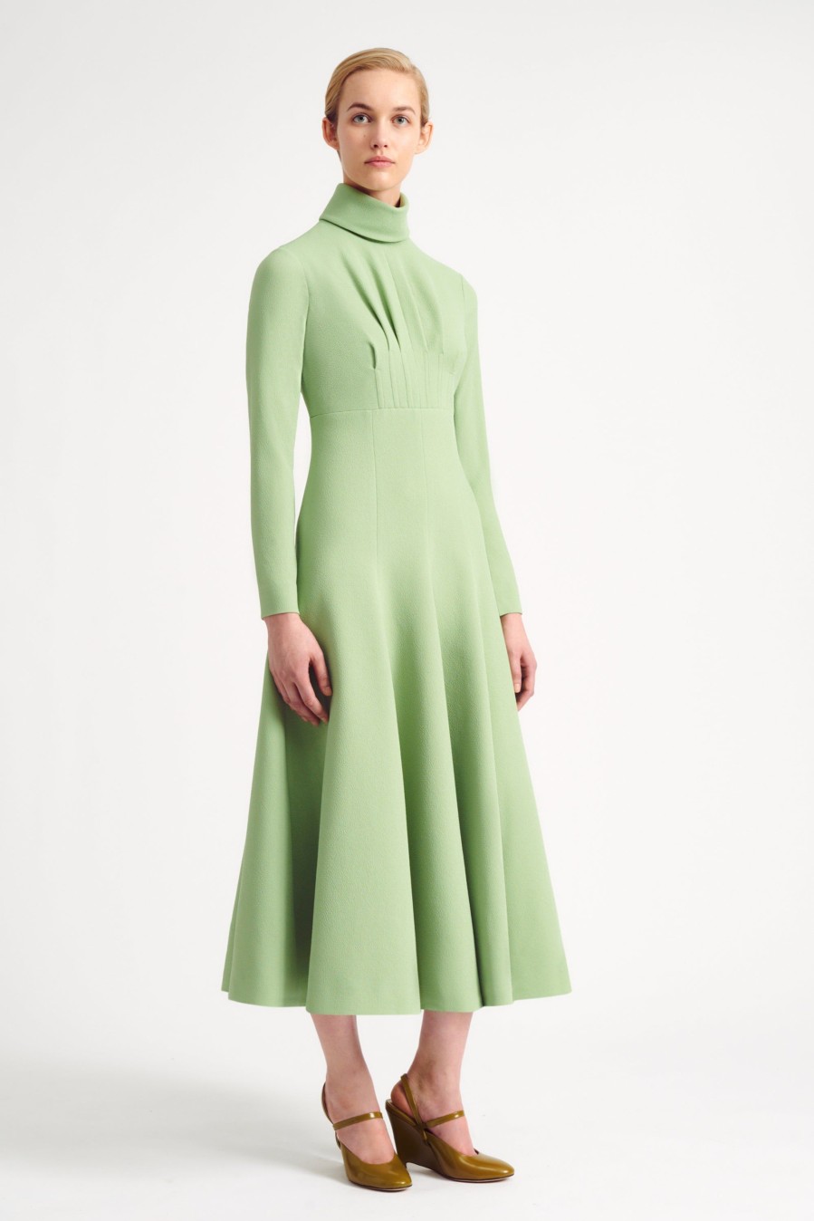 Women Emilia Wickstead Dresses | Oakley Pistachio Double Crepe Dress