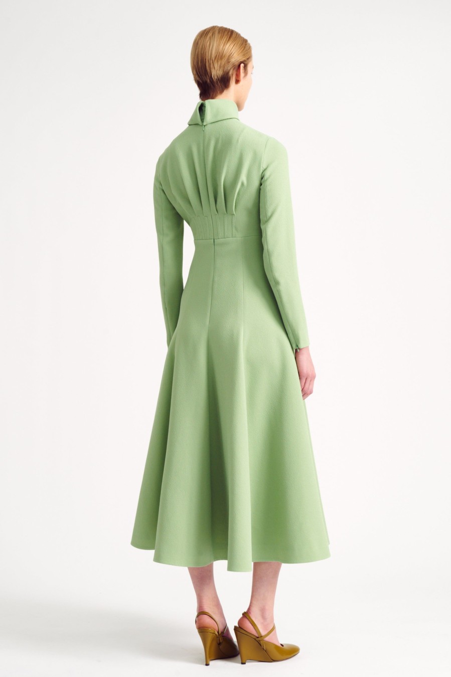 Women Emilia Wickstead Dresses | Oakley Pistachio Double Crepe Dress