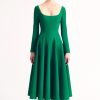 Women Emilia Wickstead Dresses | Kylee Dress In Jade Green Double Crepe