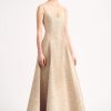 Women Emilia Wickstead Gowns | Colbie Dress In Beige And Silver Jacquard Tweed