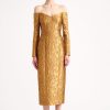 Women Emilia Wickstead Dresses | Burleigh Dress In Gold Lurex Metallic Jacquard