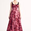 Women Emilia Wickstead Dresses | Adalia Dress In Mauve Festive Bouquet Taffeta Faille