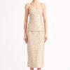 Women Emilia Wickstead Skirts | Ariceli Beige And Silver Jacquard Tweed Skirt