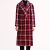 Women Emilia Wickstead Jackets And Coats | Lilabet Maroon Check Shetland Tartan Coat